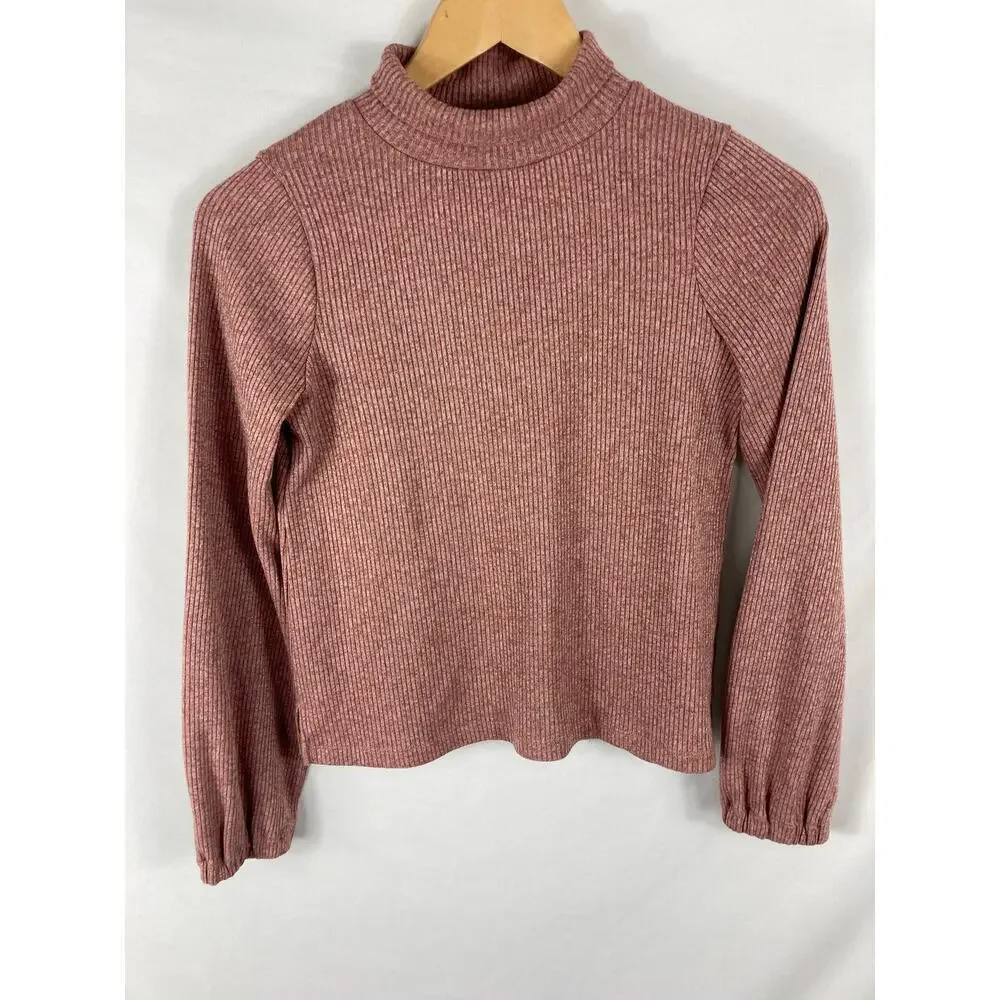 Madewell Heathered Bubble-Sleeve Swing Turtleneck XS